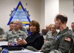 Vice Adm. Raquel Bono describes how the Gateway Performance System could be used across the Military Health System at the 59th Medical Wing Gateway Academy in Wilford Hall Ambulatory Surgical Center, Joint Base San Antonio, Texas, Feb. 24. Bono is the Defense Health Agency director. The DHA supports the delivery of integrated, affordable, and high quality health services to Military Health System beneficiaries and is responsible for driving greater integration of clinical and business processes across the MHS. (U.S. Air Force photo/Staff Sgt. Kevin Iinuma)