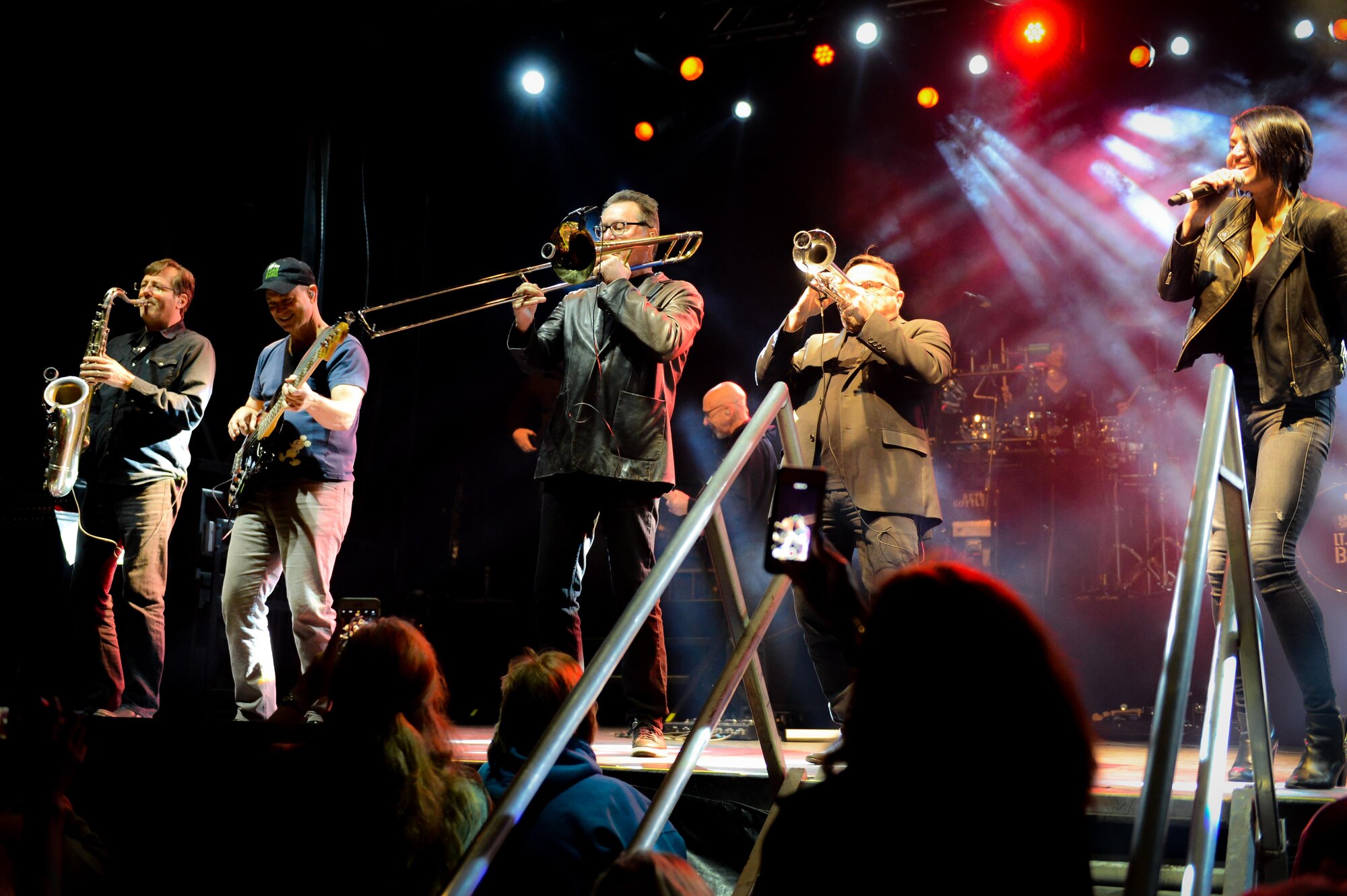 The Lt. Dan Band performs for Team Barksdale at Barksdale Air Force Base, La. March 3, 2017. Barksdale is the first base of the Lt. Dan Band’s current tour. (U.S. Air Force photo/Airman 1st Class Stuart Bright)