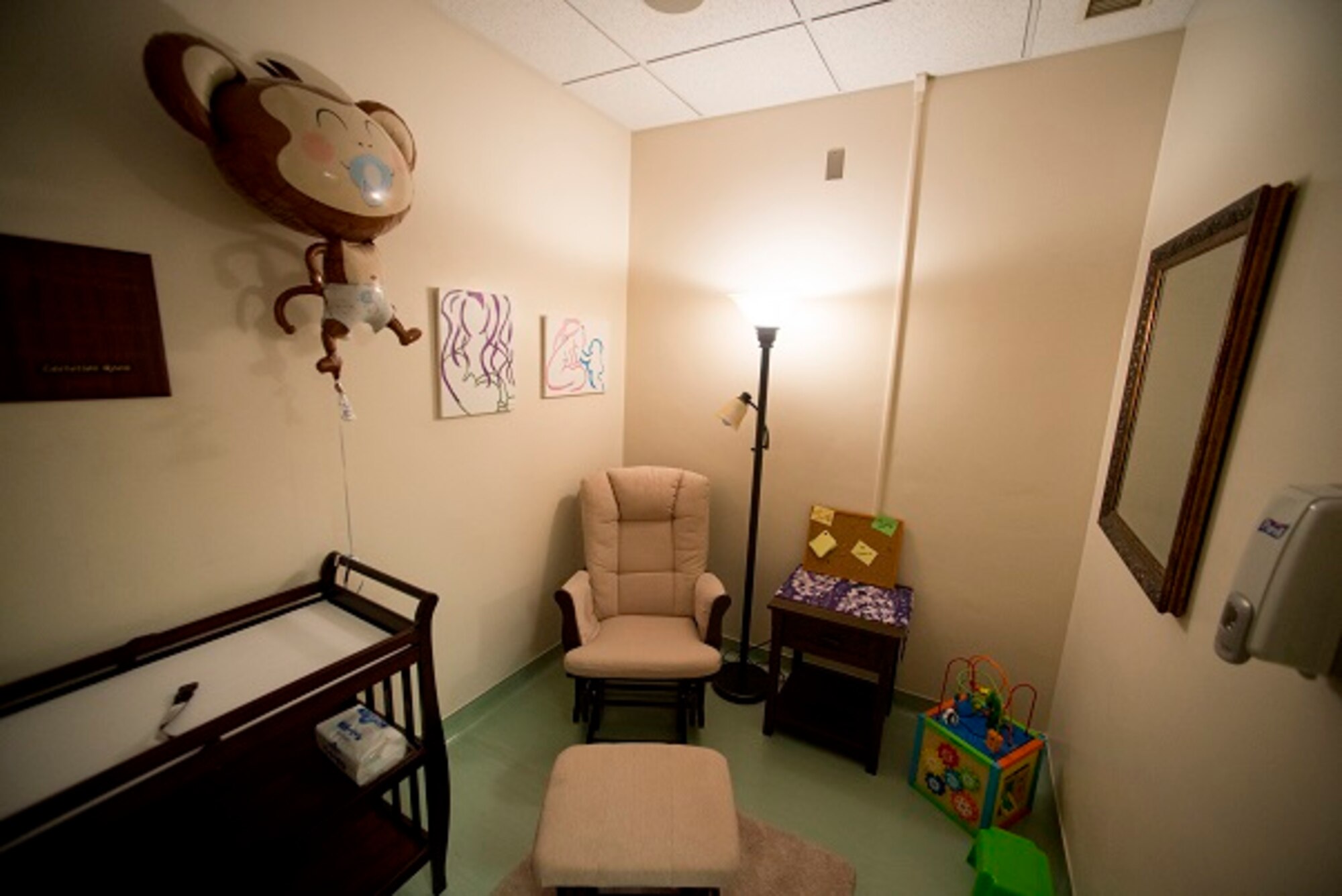 The new lactation room is available for mothers who need a comfortable place to feed their new born and opened Mar. 3, 2017, at Yokota Air Base, Japan. The room is located on the second floor in room 258 of Yokota’s hospital. (U.S. Air Force photo by Airman 1st Class Donald Hudson)