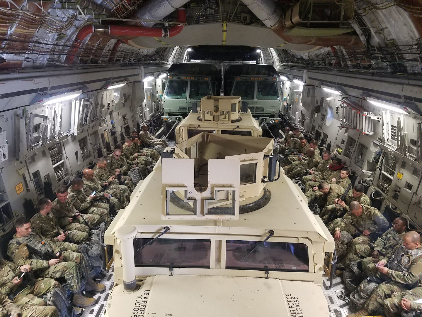 Airmen assigned to the 105th Base Defense Squadron fly on a 105th Airlift Wing C-17 Globemaster III to Avon Park Range, Florida to participate in a Mission Readiness Exercise. The Airmen lived in field conditions for nearly two weeks while honing critical skills. 