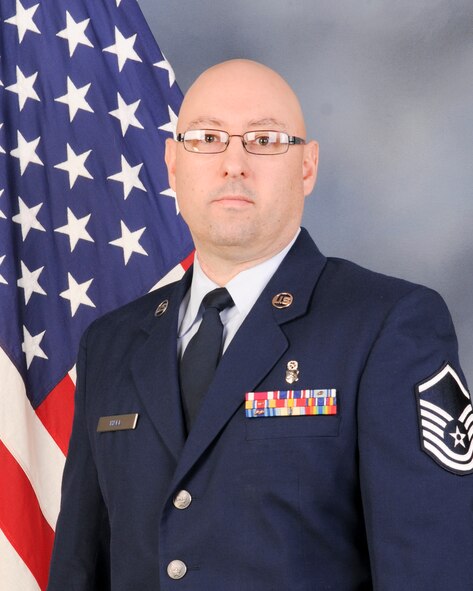 Master Sgt. Marvin Hall of the 910th Medical Squadron is pictured in his official photo. Hall was namd the 910th Airlift Wing's senior noncommissioned officer of the year at the annual awards banquet here, March 4, 2017. (U.S. Air Force photo/Tech. Sgt. Jim Brock)