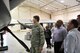 Airman 1st Class Matt Dailey, 727th Special Operations Aircraft Maintenance Squadron aircraft mechanic, points out aerodynamic details to members of the Civilian Leadership Development Program during their visit Feb. 28, 2017, to Cannon Air Force Base, N.M. The group is comprised of competitively-selected GS-11 to GS-13 civilians from AFSOC Headquarters, and got an up-close look at an MQ-9 Reaper during their visit.