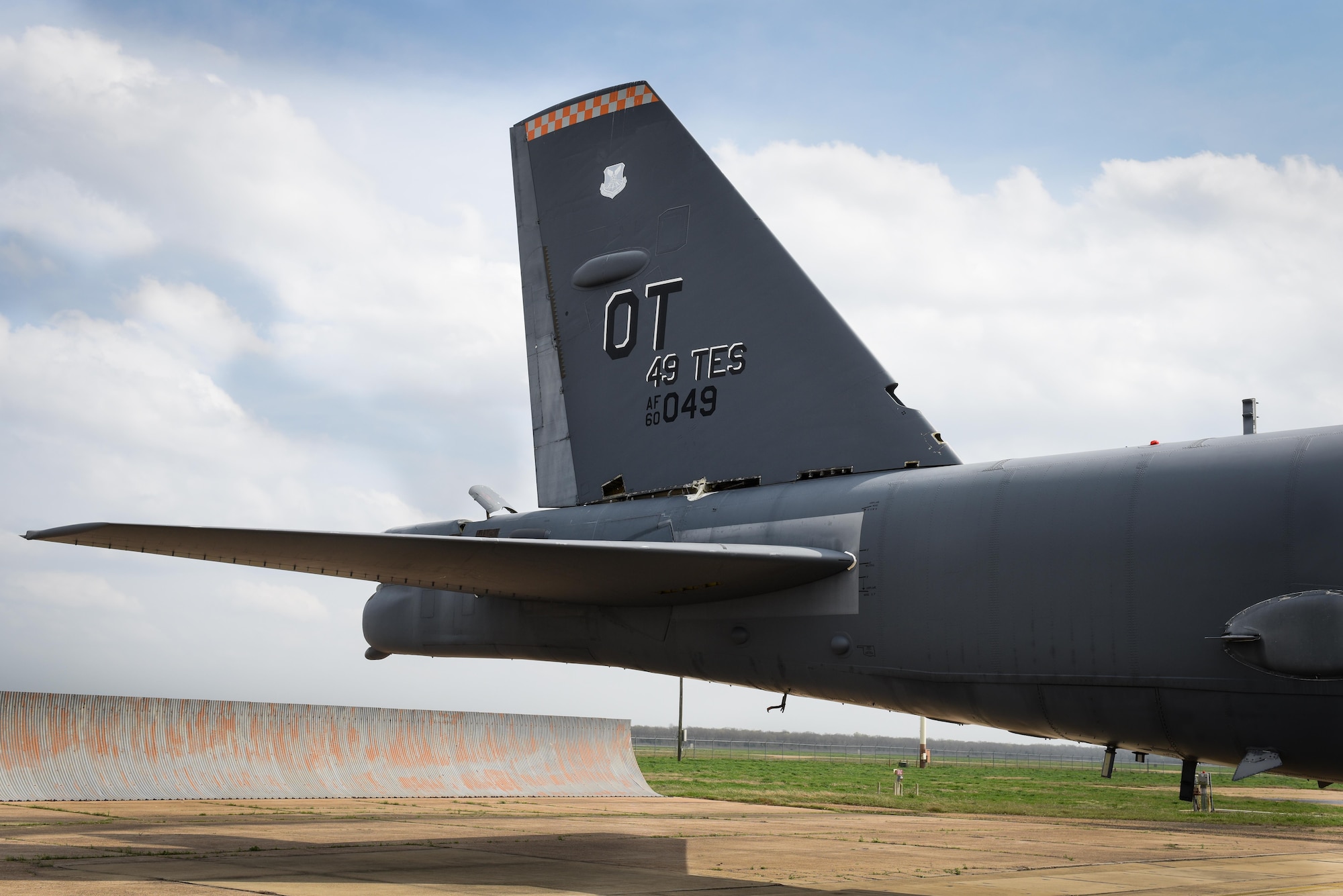 Aircraft 0049 awaits to be towed to its final resting place at Barksdale Air Force Base, La., Feb. 28, 2017. A0049 entered service in 1960 and was acquired by the 49th Test and Evaluation Squadron in 1989. (U.S. Air Force photo/Airman 1st Class Stuart Bright)