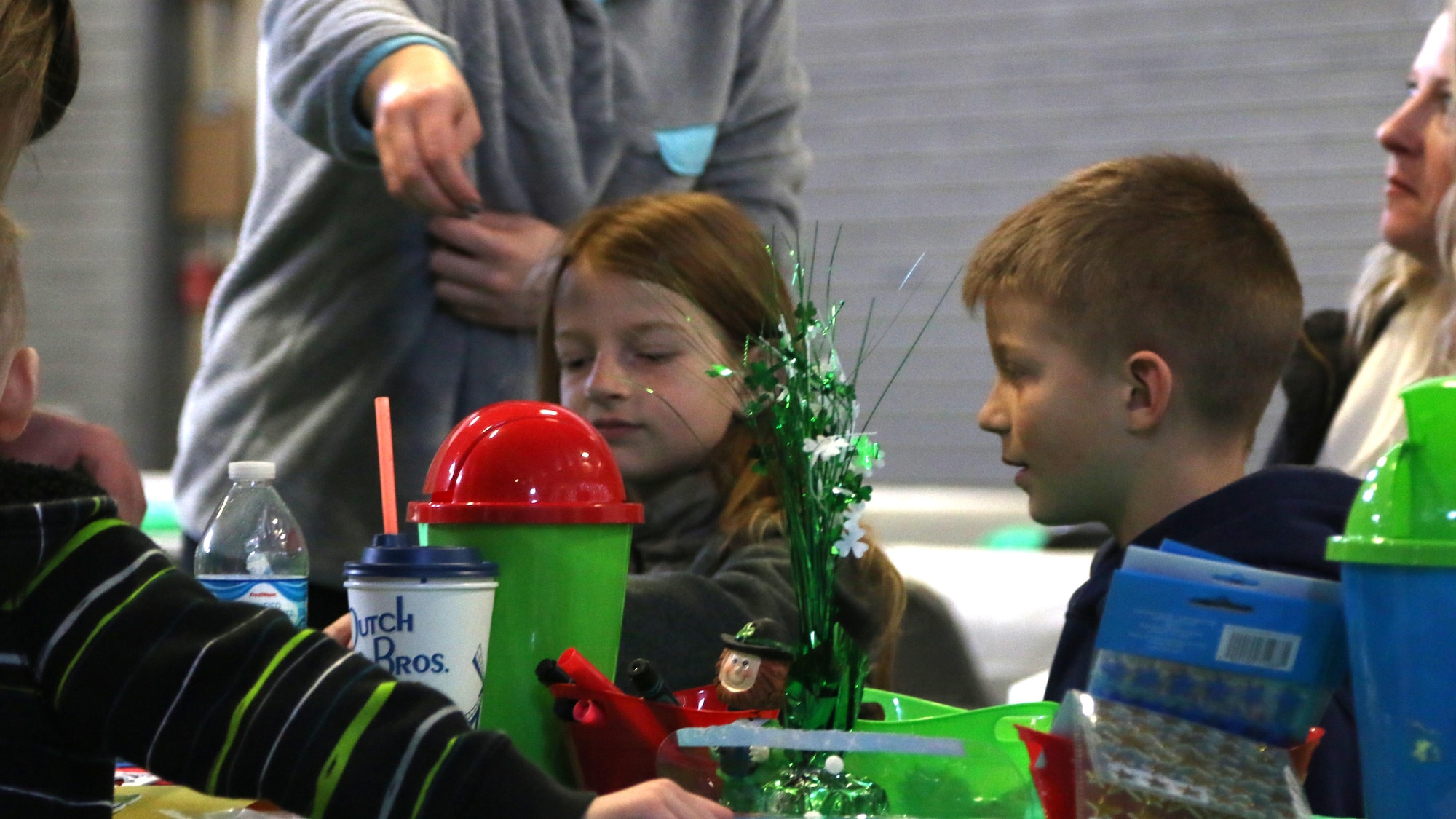 Airmen from the 173rd Logistics Readiness Squadron gathered together with the families of their deployed members for a potluck and team building project March 5, 2017 at Kingsley Field in Klamath Falls, Oregon. The Airmen and their families did craft projects and packed up care packages to send to the deployed Airmen who are stationed all around the world. (U.S. Air National Guard photos by Tech. Sgt. Jason Van Mourik)