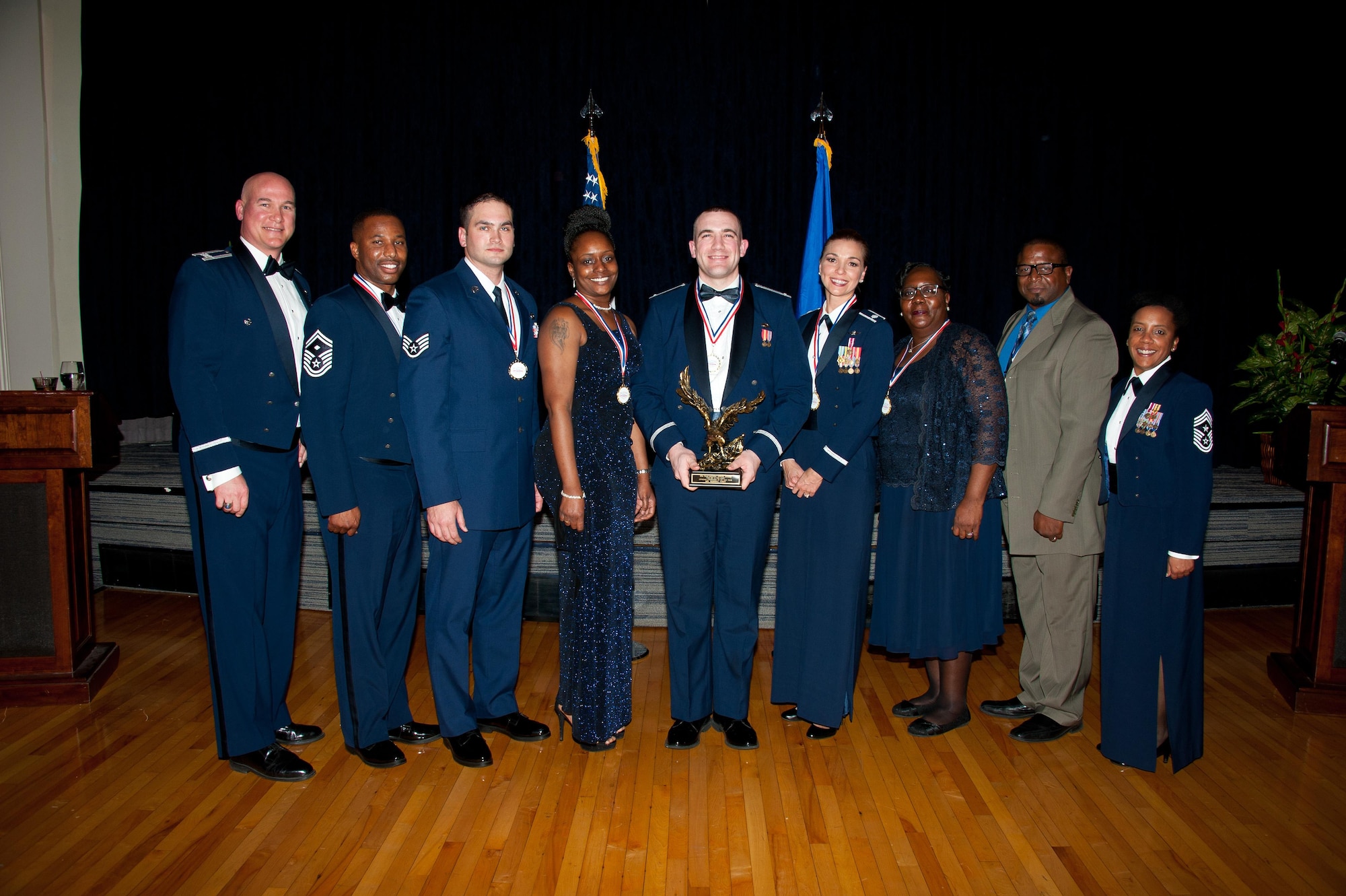 Col. Barry Dickey, vice commander, 42d Air Base Wing, serves as the host and the guest speaker at the 2016 Team Maxwell-Gunter Annual Awards Banquet, Mar. 3, 2017.  (US Air Force photo by Melanie Rodgers Cox/Released)