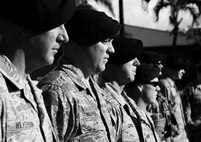 Members from Joint Base Security, JB2 line up to say farewell to military working dog Riki at the veterinary treatment facility on Joint Base Pearl Harbor-Hickam, Hawaii, March 2, 2017.  During his six-years of service, Riki has responded to multiple incidents, including eight bomb threats, and performed over 200,000 vehicle searches. Riki was euthanized due to progressive incurable illness. (U.S. Air Force photo by Tech. Sgt. Heather Redman)