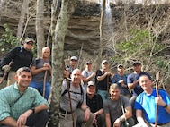 Leaders of the 22nd Air Force gathered for a leadership trek at DeSoto State Park, Alabama Feb. 23-25 hosted by Maj. Gen. John Stokes, 22nd Air Force commander. Unit commanders focused on getting to know one other, improving teamwork, cohesion and developing as leaders. (U.S. Air Force photo)