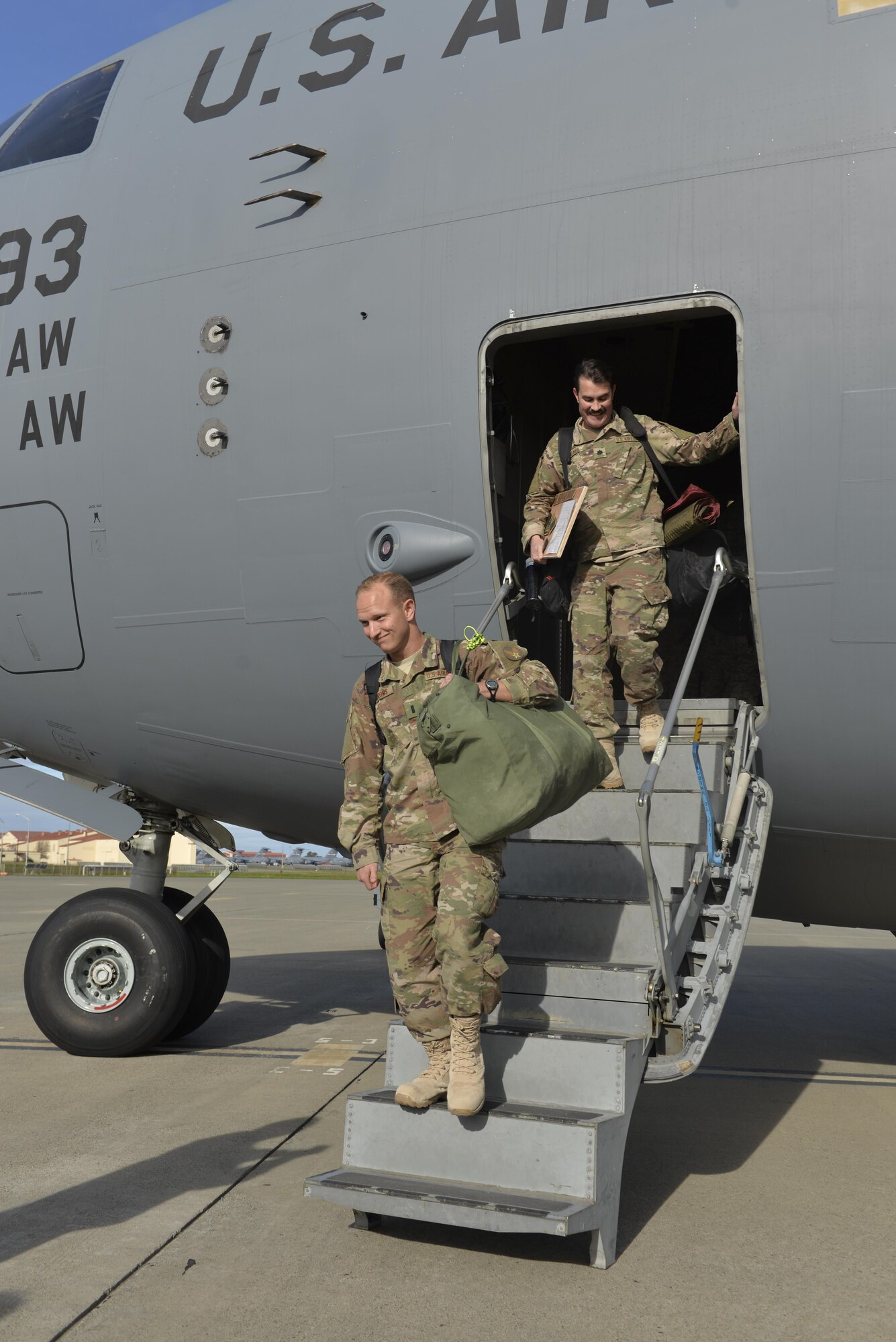 Airmen from the 621st Contingency Response Wing are welcomed home at Travis Air Force Base, Calif., upon completing a four-month deployment in support of Operation Inherent Resolve, March 7, 2017. The 621st CRW—America’s only CRW—is a unique, bi-coastal unit whose forces are primarily stationed at both Travis AFB and Joint Base McGuire-Dix-Lakehurst, N.J. The 621st CRW consists of approximately 1,500 Airmen assigned to three groups, 11 squadrons and more than 20 geographically-separated operating locations aligned with major Army and Marine Corps combat units. (U.S. Air Force photo by Master Sgt. Joseph Swafford)
