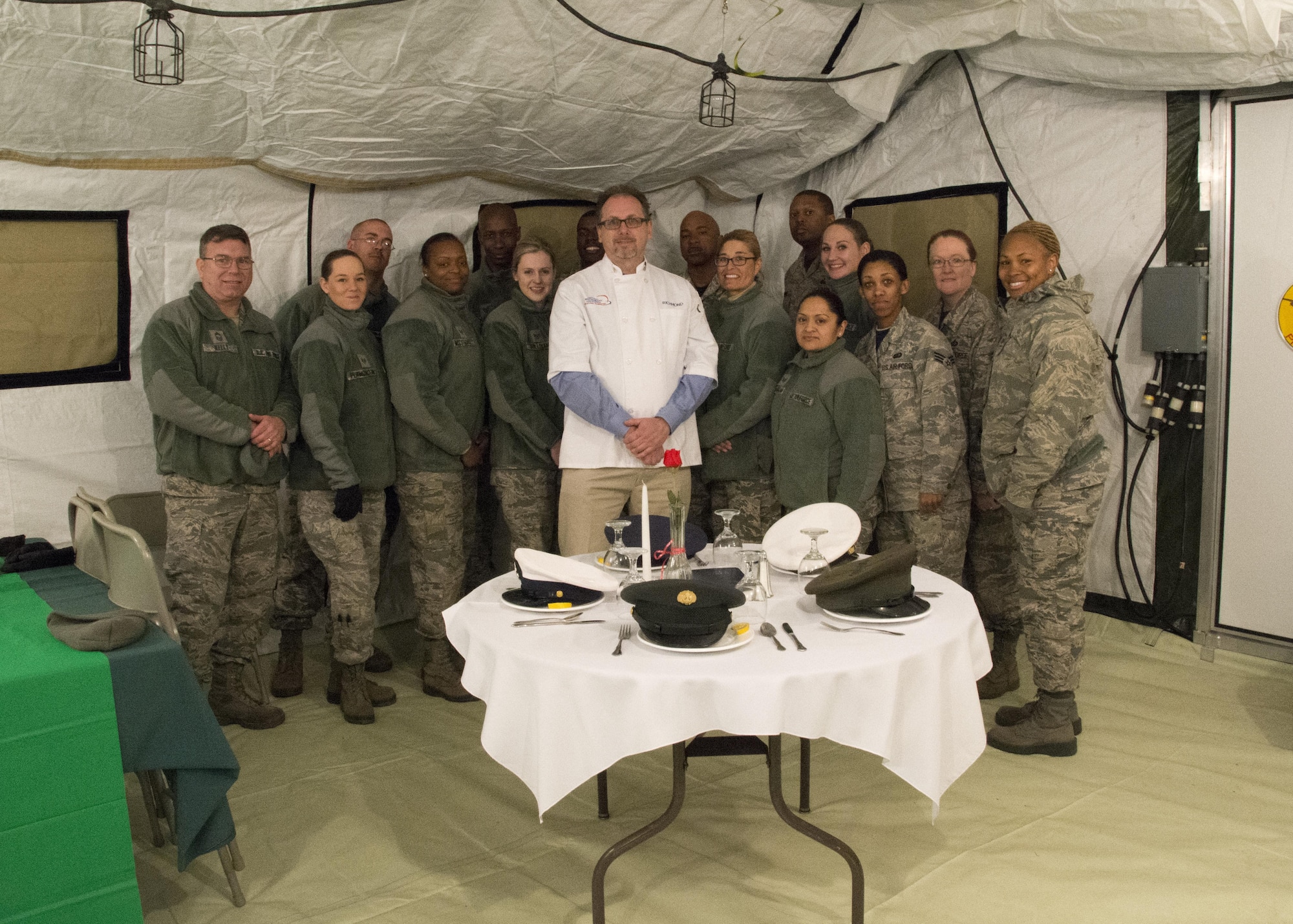 Food service Airmen with the 512th Memorial Affairs Squadron compete for the 2017 John L. Hennessy Award at Dover Air Force Base, Del., March 3, 2017. The Hennessy Award recognizes excellence in foodservices across multiple military branches. (U.S. Air Force photo / Renee M. Jackson)