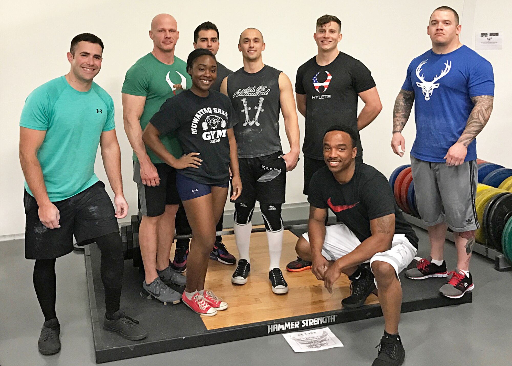 Some of the participants of the Rosburg Fitness Center’s Bench Press and Powerlifting Competition pose for a photo March 2. (Courtesy photo)