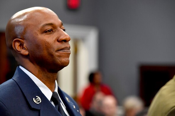 Chief Master Sgt. of the Air Force Kaleth O. Wright prepares to testify before the House Appropriations Subcommittee on Military Construction and Veterans Affairs in Washington, D.C., March 8, 2017.  The CMSAF was joined by his service counterparts for the hearing. (U.S. Air Force photo/Scott M. Ash)