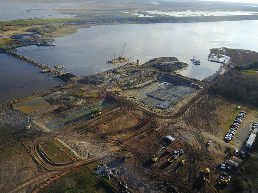 Sediment Basin Tide Gate removal sub-project looking downriver Feb. 13, 2017.