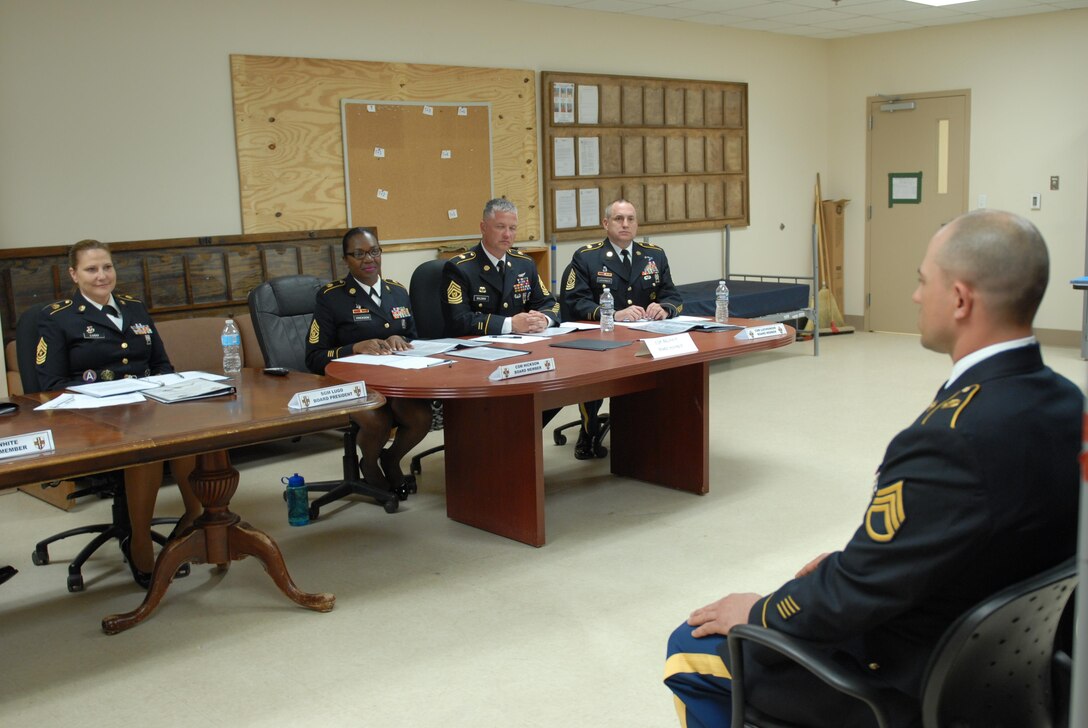 Staff Sgt. David P. Terrell assigned to 7212th Medical Support Unit in Rochester, Minnesota, appears before the Appearance Board on Mar. 4.  Terrell is one of six Soldiers from Army Reserve Medical Command who arrived on March 1st, prepared to compete in the command-level Best Warrior Competition for 2017 held 1-5 March at the intellectual center of the maneuver force – Fort Benning, Georgia. The Best Warrior Competition recognizes Soldiers who demonstrate commitment to the Army values, embody the Warrior Ethos and represent the force of the future.