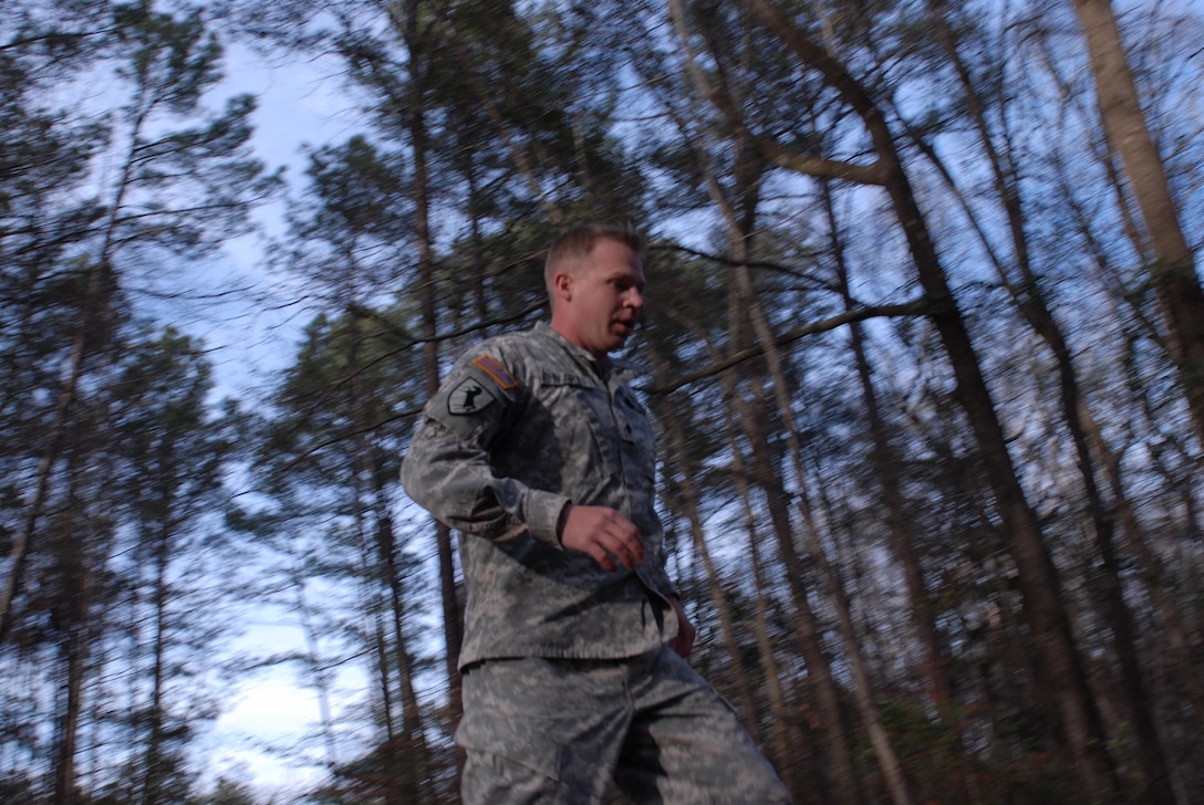 Spc. Lucas A. Ivarie assigned to 7225th Medical Support Unit in Greenville, South Carolina, takes the Army physical fitness test on Mar. 2.  Ivarie is one of six Soldiers from Army Reserve Medical Command who arrived on March 1st, prepared to compete in the command-level Best Warrior Competition for 2017 held 1-5 March at the intellectual center of the maneuver force – Fort Benning, Georgia. The Best Warrior Competition recognizes Soldiers who demonstrate commitment to the Army values, embody the Warrior Ethos and represent the force of the future.