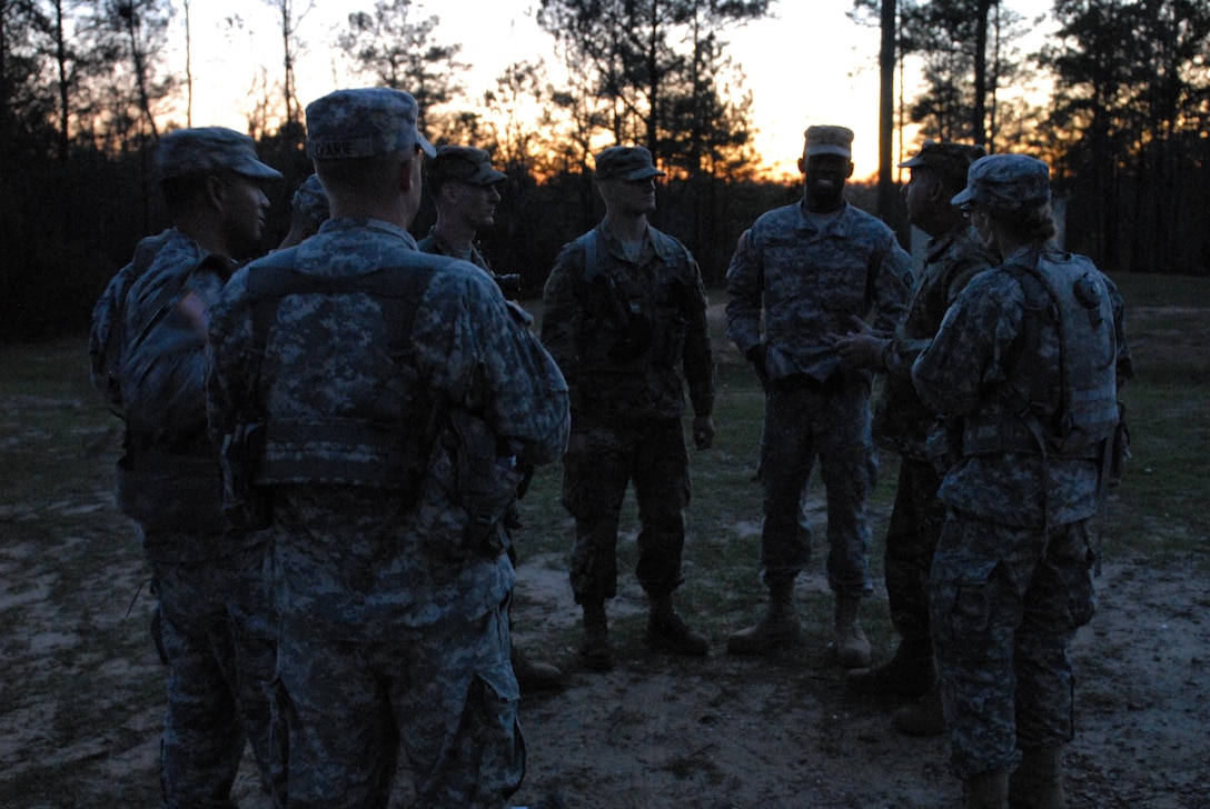 Six Soldiers from Army Reserve Medical Command and 12 Soldiers from 3rd Medical Command (Deployment Support) prepare for night land navigation on 3 Mar.  The Soldiers arrived on March 1st, prepared to compete in the command-level Best Warrior Competition for 2017 held 1-5 March at the intellectual center of the maneuver force – Fort Benning, Georgia. The Best Warrior Competition recognizes Soldiers who demonstrate commitment to the Army values, embody the Warrior Ethos and represent the force of the future.