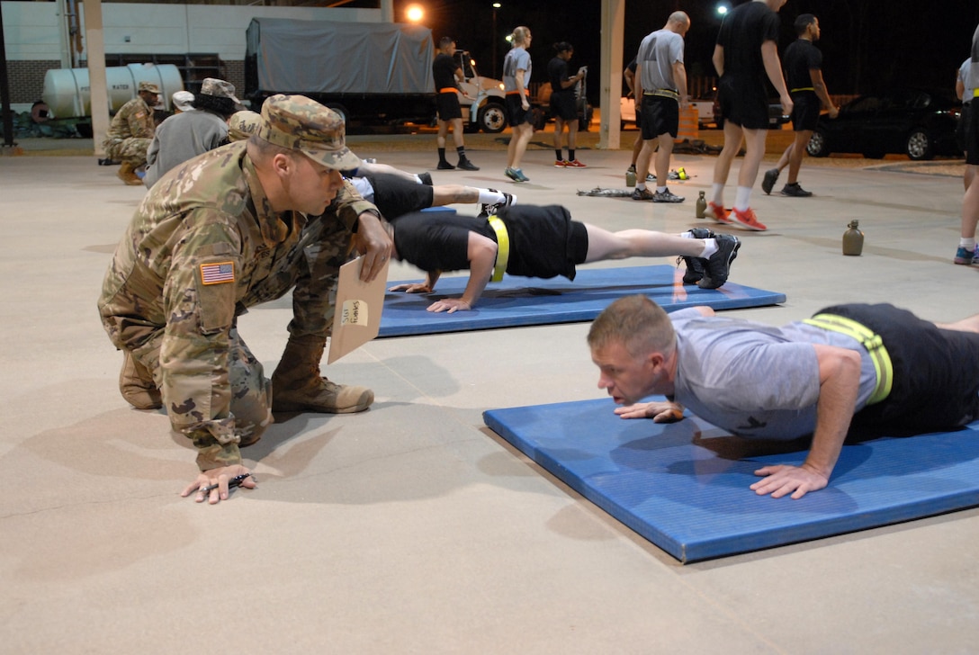 Spc. Lucas A. Ivarie assigned to 7225th Medical Support Unit in Greenville, South Carolina, takes the Army physical fitness test on Mar. 2.  Ivarie is one of six Soldiers from Army Reserve Medical Command who arrived on March 1st, prepared to compete in the command-level Best Warrior Competition for 2017 held 1-5 March at the intellectual center of the maneuver force – Fort Benning, Georgia. The Best Warrior Competition recognizes Soldiers who demonstrate commitment to the Army values, embody the Warrior Ethos and represent the force of the future.