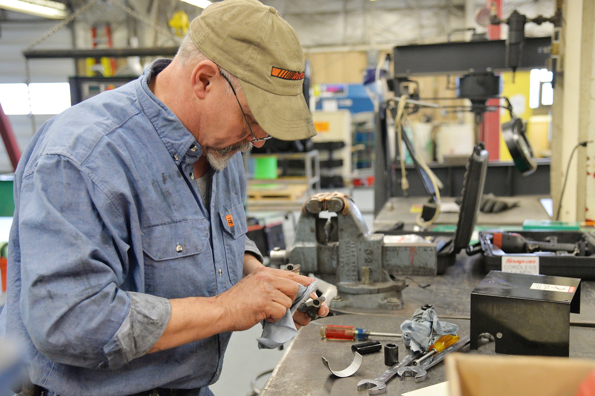 Eric Brewer, 341st Civil Engineer Squadron power support systems mechanic, evaluates a part of a launch facility emergency generator March 7, 2017, at Malmstrom Air Force Base, Mont. To ensure all 150 missiles at Malmstrom are on 24-hour alert, Airmen from the power production shop must maintain emergency generators to instantly supply backup power to all of the launch facilities. (U.S. Air Force photo/Airman 1st Class Daniel Brosam)