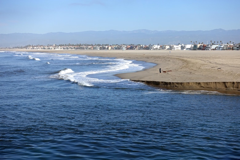 The U.S. Army Corps of Engineers Los Angeles District dredges the entrance channel and sand trap at Channel Islands Harbor Feb. 14. Built in the early 1960s, the harbor was designed to trap sand to prevent loss to the submarine canyon off of Port Hueneme and to provide dredged material for beach replenishment for downcoast beaches.