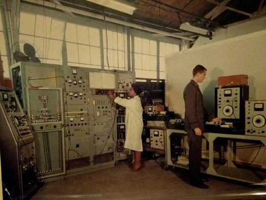 Phyllis Bolds, a researcher at the Radar Branch, Air Research Lab, analyzes radar signal data on fighter planes as it travels through fuselage in 1955. (Courtesy photo / Adrienne Ephrem)