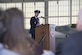 Gen. Mike Holmes, commander, Air Combat Command, speaks during ACC’s Change of Command ceremony at Joint Base Langley-Eustis, Va., March 10, 2017. Holmes assumed command from Gen. Herbert “Hawk” Carlisle, who retired after 39 years of service to the Air Force. (U.S. Air Force photo by Staff Sgt. Nick Wilson)
