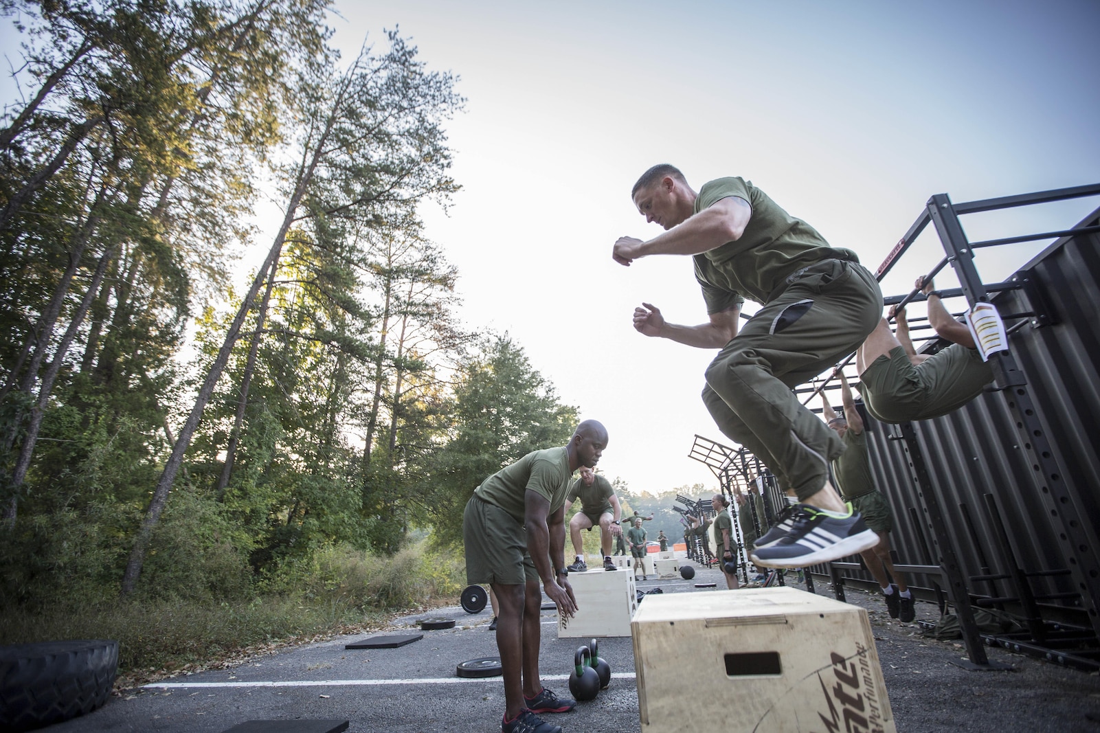 U.S. Marines attend the first Force Fitness Instructor Course aboard Marine Corps Base Quantico, VA., Oct. 17, 2016. The course is designed to produce Fitness Instructors to return to the fleet and maintain health and wellness while improving human performance. (U.S. Marine Corps photo by Sgt. Melissa Marnell)