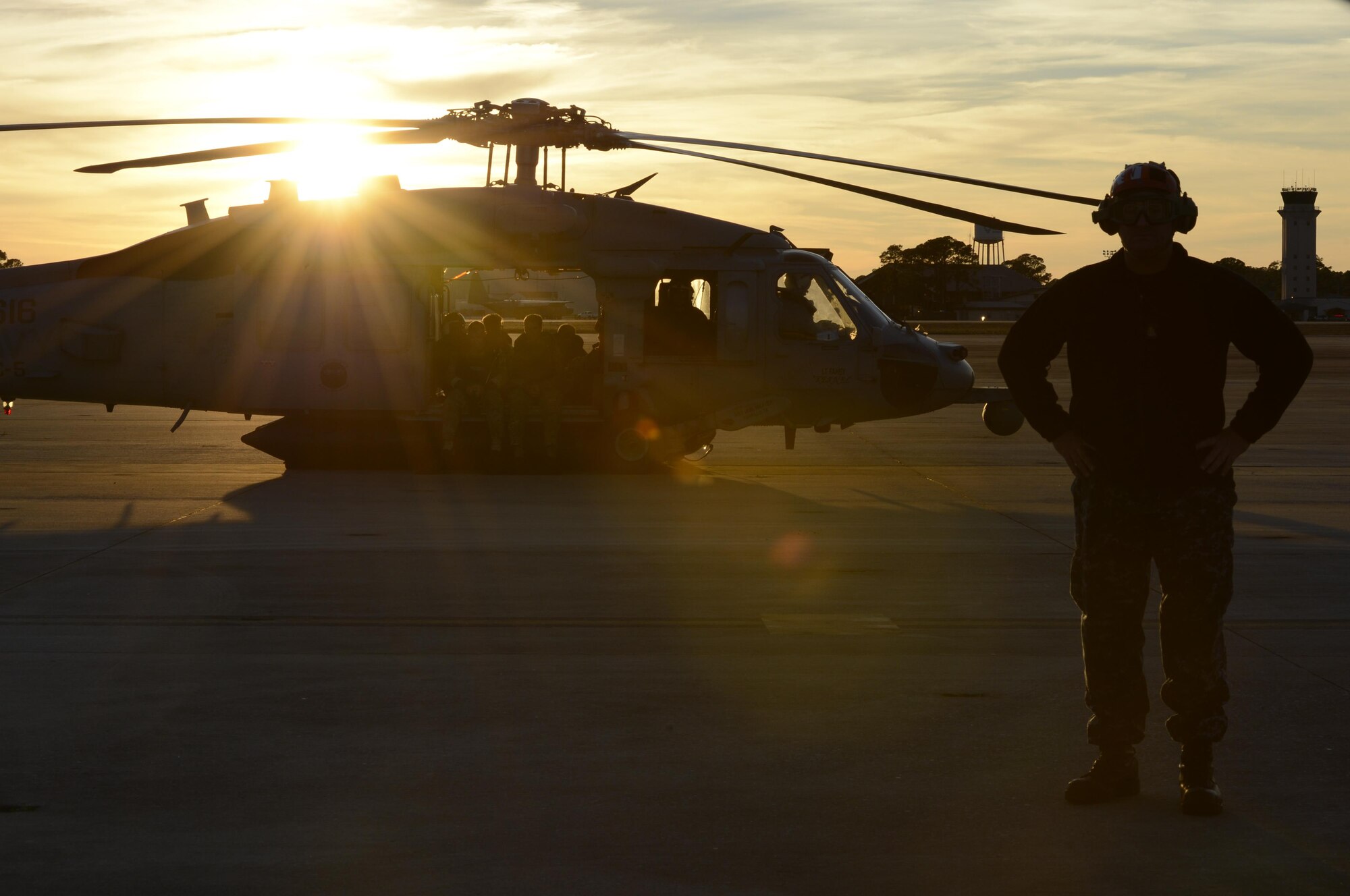 Soldiers from the 7th Special Forces Group prepare to take-off during Emerald Warrior March 2, 2017, at Hurlburt Field, Fla. Emerald Warrior is a U.S. Special Operations Command exercise during which joint special operations forces train to respond to various threats across the spectrum of conflict. (U.S. Air Force photo/Staff Sgt. Michael Battles)