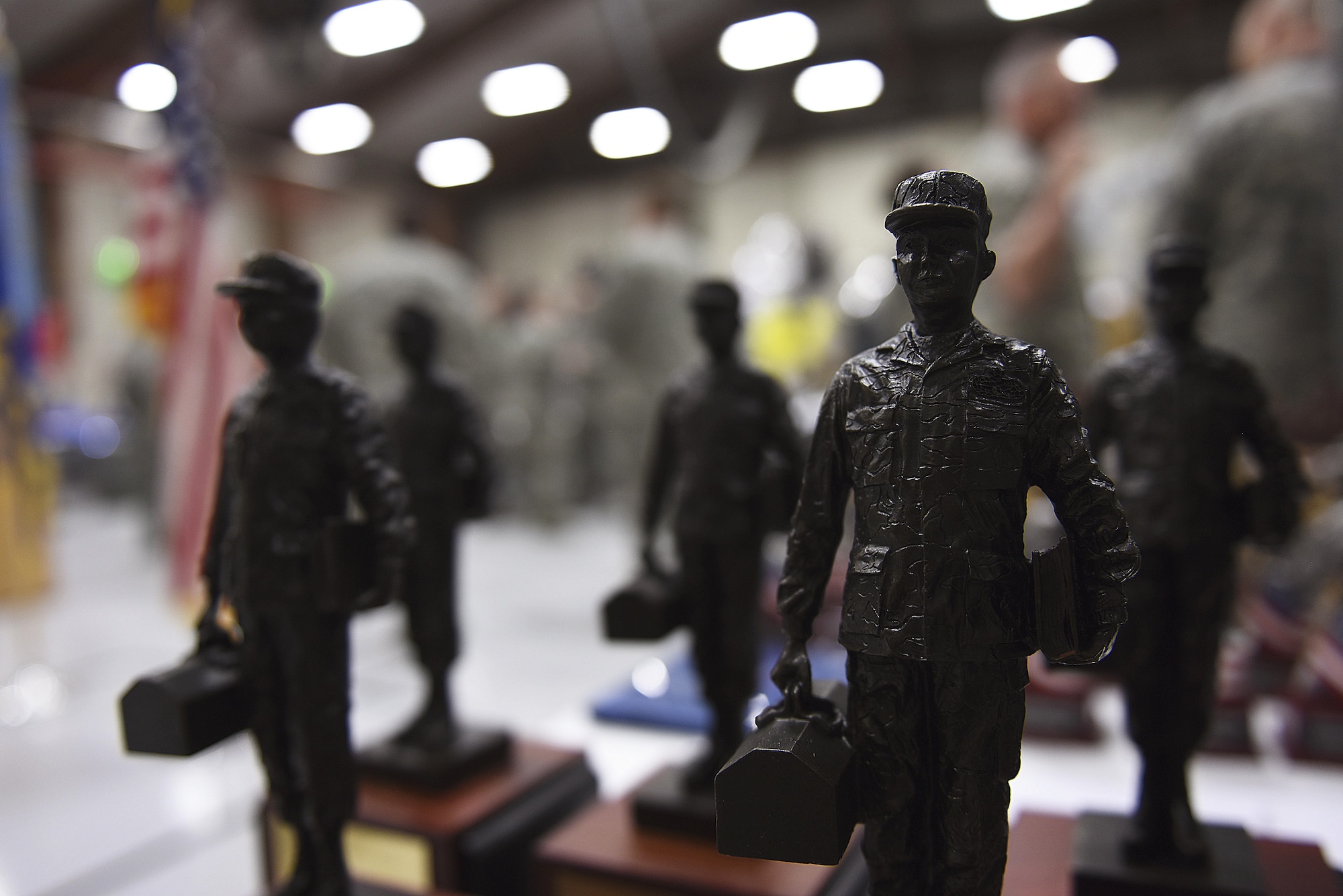 Members of the 4th Maintenance Group gathered for the 2016 Maintenance Professional of the Year awards banquet, Feb. 17, 2017. The event highlighted the group’s accomplishments and recognized superior performers from throughout the year. (U.S. Air Force photo by Senior Airman Brittain Crolley)