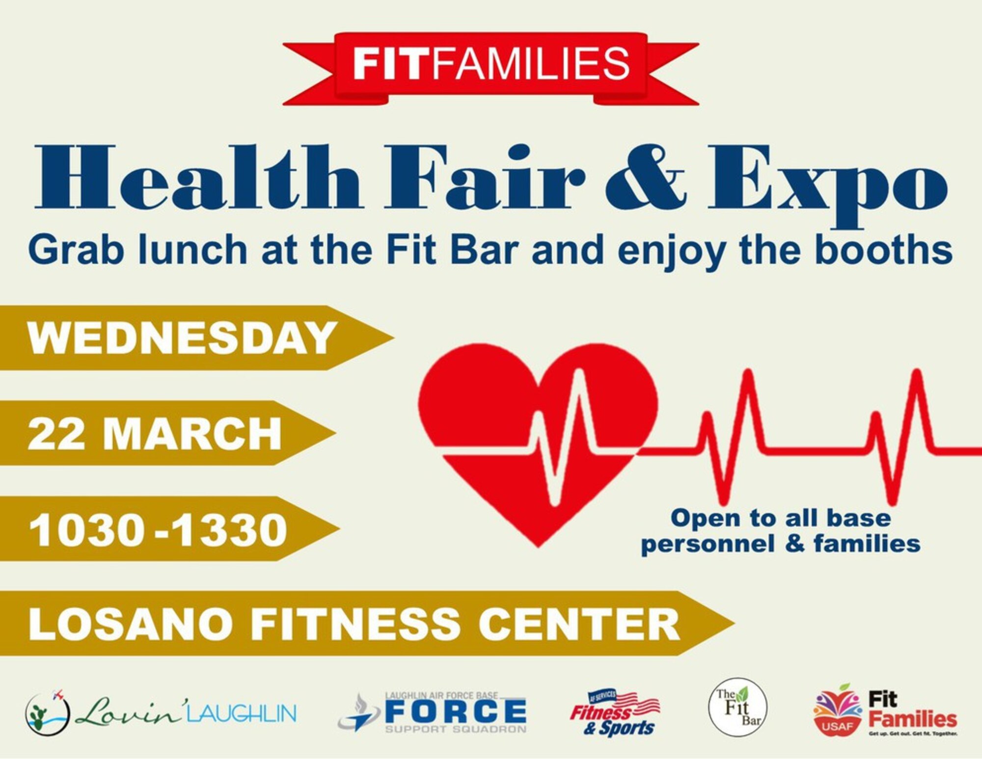 A free, on-base event for base personnel and their families is scheduled to kick off at the Losano Fitness Center between 10:30 a.m. to 1:30 p.m. on March 22, 2017. (Courtesy graphic)