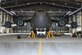 A U.S. Air Force C-17 Globemaster III is raised up inside a Qatari hangar at Al Udeid Air Base, Qatar, Feb. 25, 2017. Weather conditions such as high winds required maintenance personnel to stop working for safety reasons, but by parking the aircraft in the Qatari hangar, the maintainers were able to work on it uninterrupted. (U.S. Air Force photo by Senior Airman Miles Wilson)