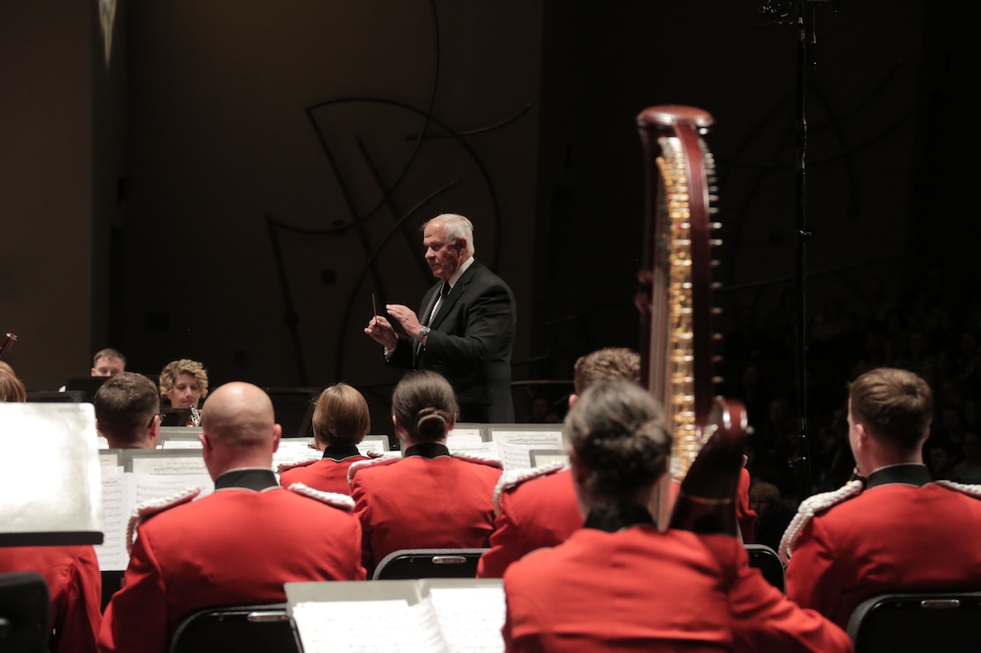 On March 10, 2017, the Marine Band performed at the 83rd convention of the American Bandmasters Association at the Singletary Center in Lexington, Ky. Pictured, ABA President-Elect Gary Smith, Associate Director of Bands Emeritus, University of Illinois, conducting. (U.S. Marine Corps photo by Master Sgt. Amanda Simmons/released)