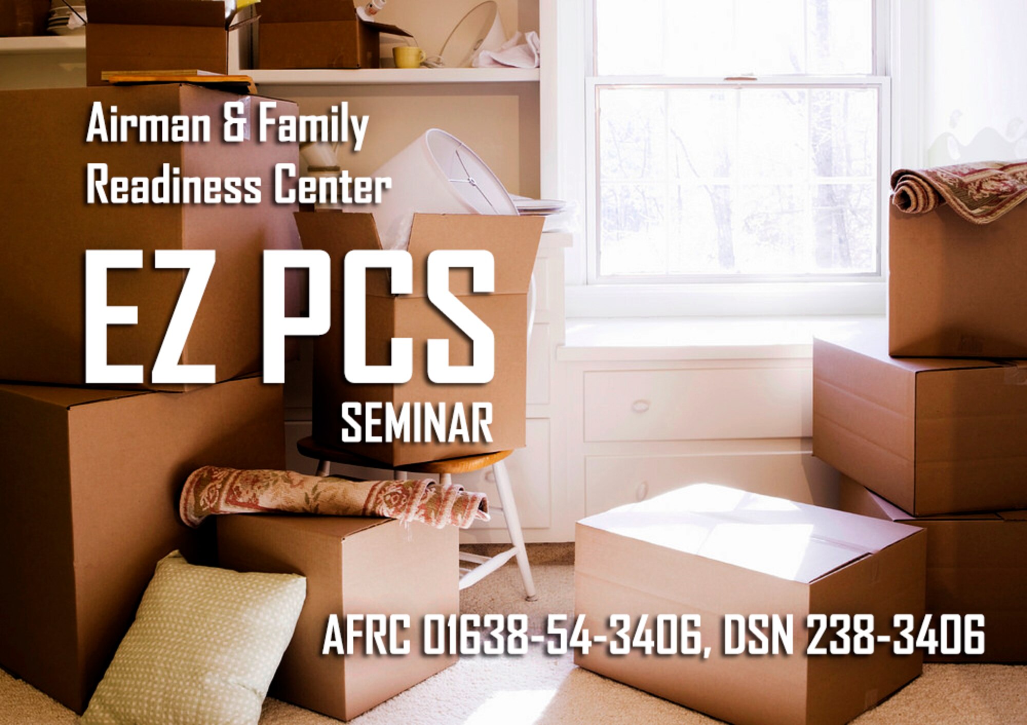 The Airman and Family Readiness Center on RAF Mildenhall, England, hosts the "EZ PCS" seminar at least once a month, throughout the year. The seminar brings together various agencies, which are involved in a permanent change of station, to one convenient location. (U.S. Air Force photo illustration by Senior Airman Justine Rho) 