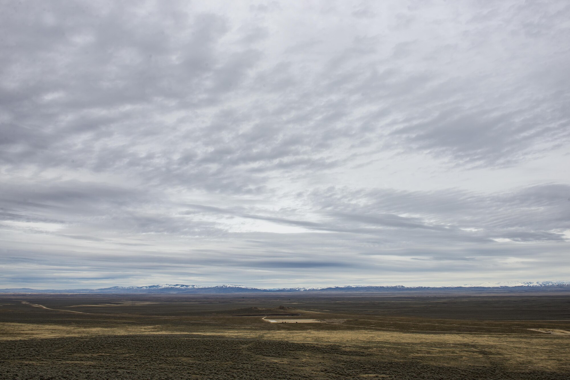 A wide-angle view from the top of a tower at the Orchard Combat Training Center in Idaho, March 3, 2017, during pre-deployment training for the 305th Rescue Squadron. The 305th RQS, located at Davis-Monthan Air Force Base, Ariz., is conducting training at the Idaho Air National Guard’s Orchard Combat Training Center, a 143,000-acre live-fire range located south of Boise, Idaho, to hone all of their search and rescue procedures before heading to Southwest Asia. (U.S. Air Force photo/Staff Sgt. Jared Trimarchi)