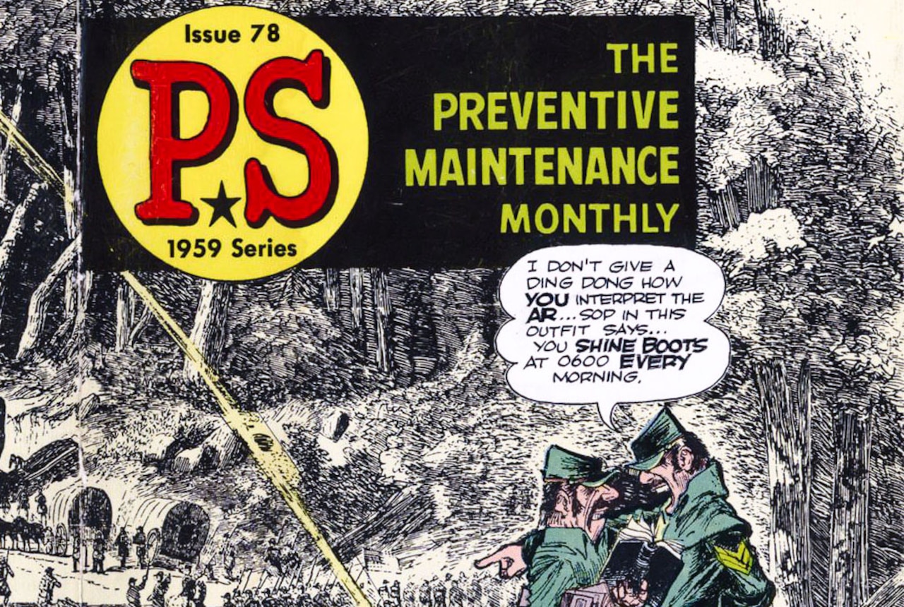 Will Eisner created comics used to train military personnel, like this 1959 cover for P.S. Magazine, for more than 20 years. Army photo