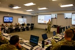 Air Force Brig. Gen. Allan Day, Defense Logistics Agency Aviation commander, gives an overview of Defense Logistics Agency and explains how DLA helps commanders accomplish the Army mission at the Army Logistics University, Logistics Pre-command Course March 2 2017 at Fort Lee, Virginia.