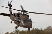 An Army Reserve UH-60 Black Hawk Helicopter from 8th Battalion, 229th Aviation Regiment, based out of Fort Knox, Ky., approaches Lakehurst Maxfield Field during a multi-component airfield seizure training exercise between the Army Reserve and the 101st Airborne Division (Air Assault) on March 13, 2017 to kick off Warrior Exercise 78-17-01. Several Army Reserve organizations including the Army Reserve Aviation Command, 84th Training Command, 78th Training Division, and members of the 200th Military Police Command helped Easy Company, 2nd Battalion, 506th Parachute Infantry Regiment, 101st Airborne Division conduct the mission. Roughly 60 units from the U.S. Army Reserve, U.S. Army, U.S. Air Force, and Canadian Armed Forces are participating in the 84th Training Command’s joint training exercise, WAREX 78-17-01, at Joint Base McGuire-Dix-Lakehurst from March 8 until April 1, 2017; the WAREX is a large-scale collective training event designed to assess units’ combat capabilities as America’s Army Reserve continues to build the most capable, combat-ready, and lethal Federal Reserve force in the history of the Nation.