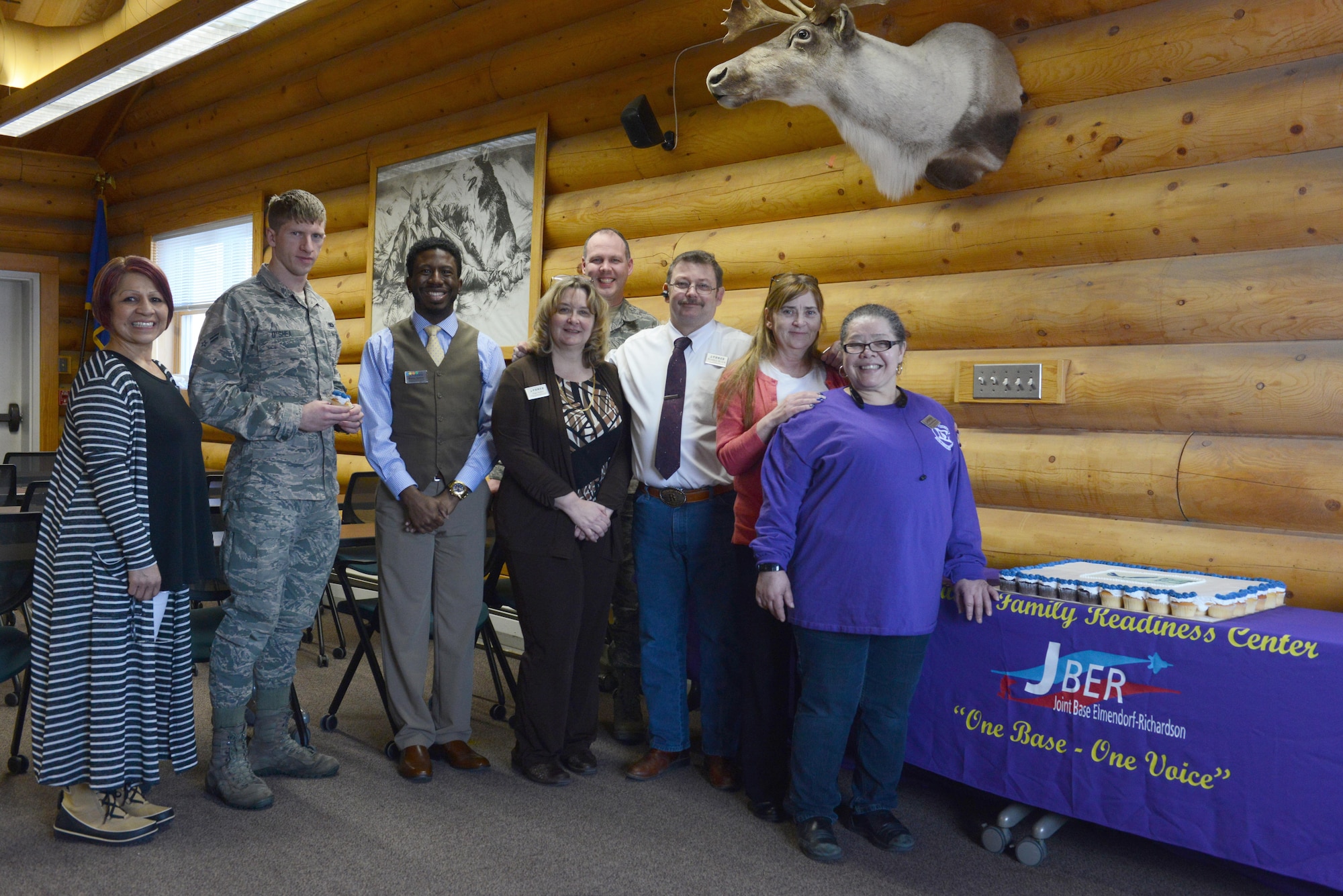 The Joint Base Elmendorf-Richardson Military and Family Readiness Center celebrate the 75th Anniversary of the Air Force Aid Society at JBER, Alaska, March 10, 2017. The Air Force Aid Society is the official charity of the U.S. Air Force and fulfills the needs of Airmen and their families through emergency financial assistance, educational support, and community programs since 1942.