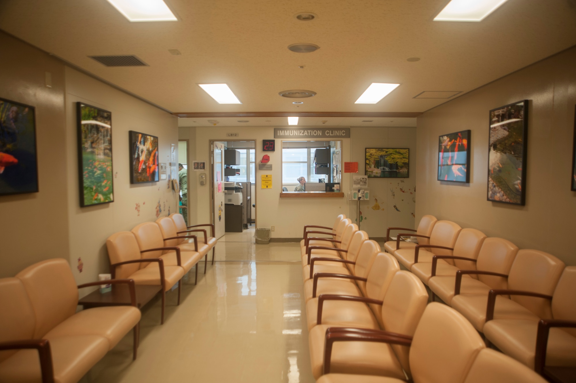 The immunization clinic after a rush of customers March 14, 2017, at Kadena Air Base, Japan. The clinic features walk in hours for Airmen and their families to get the vaccinations they need as their schedules allow. (U.S. Air Force photo by Airman 1st Class Quay Drawdy)