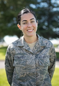 Master Sgt. Kellie Curnutt, 940th Aerospace Medicine Squadron superintendent, poses for a photo at Beale Air Force Base, California on March 12, 2017. (U.S. Air Force photo by, Staff Sgt. Brenda Davis)