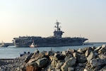 Nimitz-class aircraft carrier, USS Carl Vinson (CVN-70) pulls into Republic of Korea (ROK) Fleet headquarters March 15. The Carl Vinson Carrier Strike Group is on a regularly scheduled Western Pacific deployment as part of the U.S. Pacific Fleet-led initiative to extend the command and control functions of U.S. 3rd Fleet. 