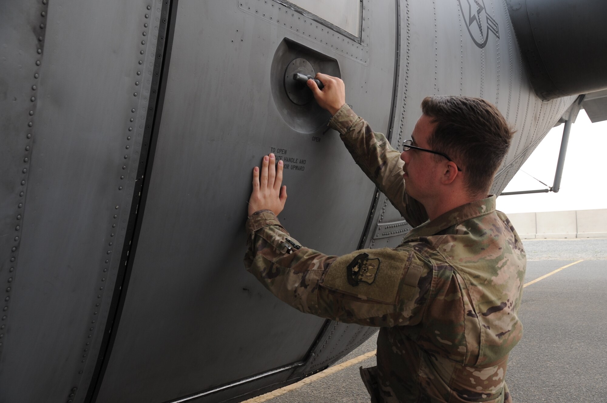 This week's Rock Solid Warrior is Airman 1st Class Justin Skinner, a 43rd Expeditionary Electronic Combat Squadron aircrew flight equipment specialist. Skinner is deployed from Davis-Monthan Air Force Base, Arizona. (U.S. Air Force photo/Tech. Sgt. Kenny McCann)