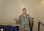 DLA Director Air Force Lt. Gen. Andy Busch speaks to customer-facing employees and agency leaders at the Global Customer-Facing Summit. 