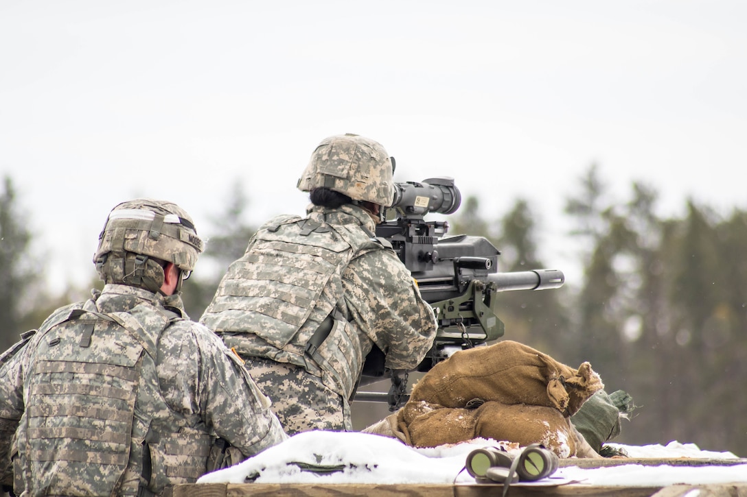 A U.S. Army Reserve Soldier with 327th Engineer Company, 416th Theater Engineer Command, qualifies with the MK-19 automatic grenade launcher during Operation Cold Steel at Fort McCoy, Wis., March 13, 2017. Operation Cold Steel is the U.S. Army Reserve's crew-served weapons qualification and validation exercise to ensure that America's Army Reserve units and soldiers are trained and ready to deploy on short-notice and bring combat-ready and lethal firepower in support of the Army and our joint partners anywhere in the world.