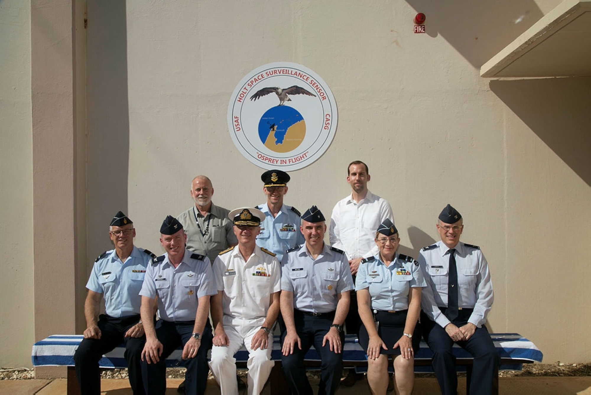 NAVAL COMMUNICATIONS STATION HOWARD E. HOLT, Western Australia  -- Members of Air Force Space Command and Australia’s Defence Capability Acquisition and Sustainment Group attend a ribbon cutting to commemorate the C-Band Space Surveillance Radar System’s attainment of full operational status at Naval Communications Station Harold E. Holt, Western Australia, March 7, 2017. The radar was dissembled, transported and rebuilt in Australia following the deactivation of Antigua Air Station, Antigua, in July 2015, where it was originally located. (Commonwealth of Australia, Department of Defence photo by Sophie Pearse)