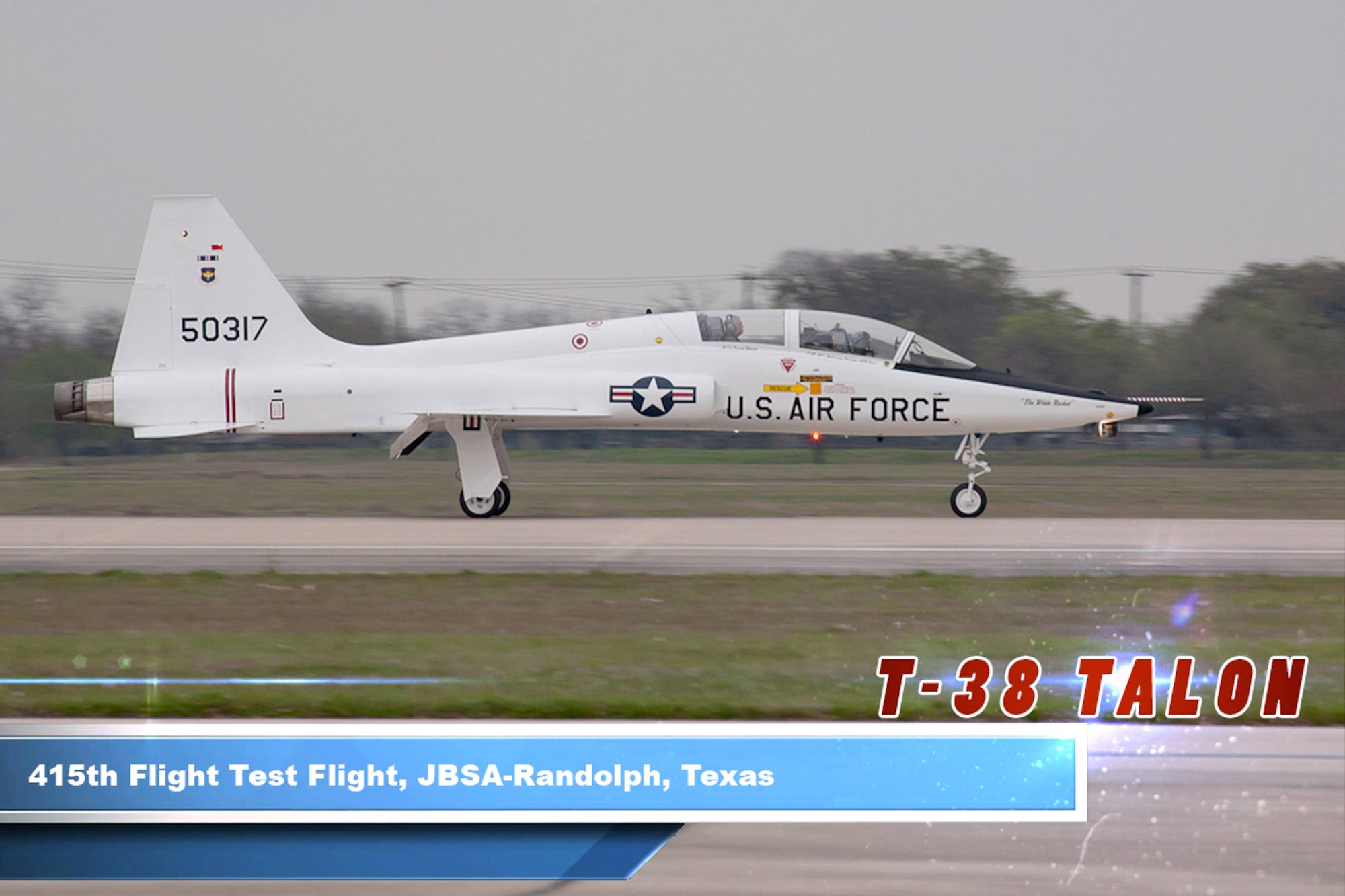 The T-38 Talon is a twin-engine, high-altitude, supersonic jet trainer used in a variety of roles because of its design, economy of operations, ease of maintenance, high performance and exceptional safety record. Air Education and Training Command is the primary user of the T-38 for joint specialized undergraduate pilot training. Air Combat Command, Air Force Materiel Command and the National Aeronautics and Space Administration also use the T-38A in various roles.