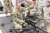 U.S. Army Reserve Sgt. 1st Class Greg Doolin, 620th Combat Sustainment Support Battalion, 79th Sustainment Support Command, performs a functions check on the M2 machine gun while participating in preliminary marksmanship training during Operation Cold Steel at Fort McCoy, Wis., March 12, 2017. Operation Cold Steel is the U.S. Army Reserve's crew-served weapons qualification and validation exercise to ensure that America's Army Reserve units and soldiers are trained and ready to deploy on short-notice and bring combat-ready and lethal firepower in support of the Army and our joint partners anywhere in the world. (U.S. Army Reserve photo by Staff Sgt. Debralee Best, 84th Training Command)