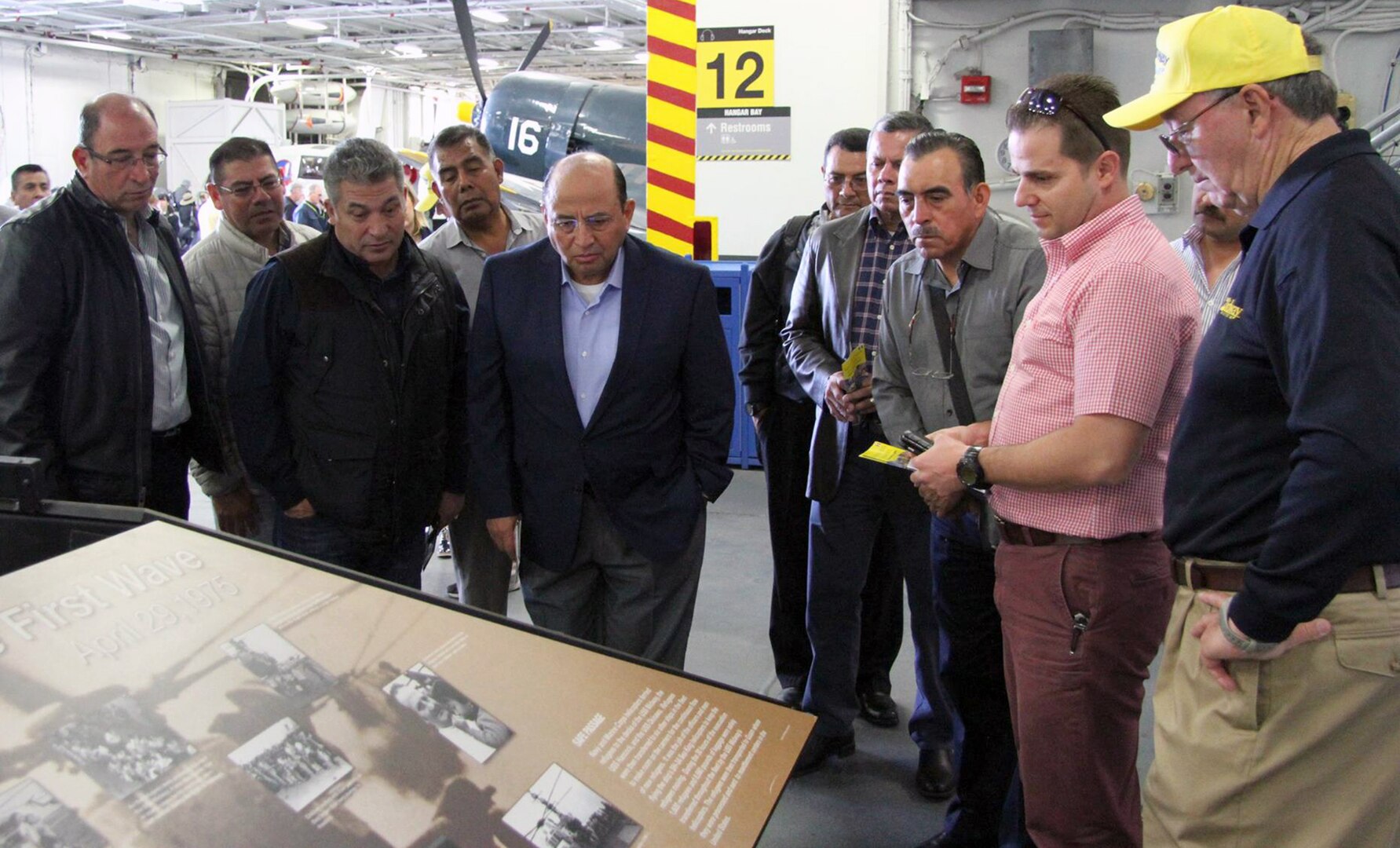 U.S. Army North (Fifth Army) leaders tour the U.S.S. Midway in San Diego with their counterparts from Mexico's Secretaría de la Defensa Nacional March 7. The tour kicked off a three-day regional border commanders conference, a quarterly meeting where the two groups, along with other U.S. government agencies, collaborate on security efforts on both sides of the border.