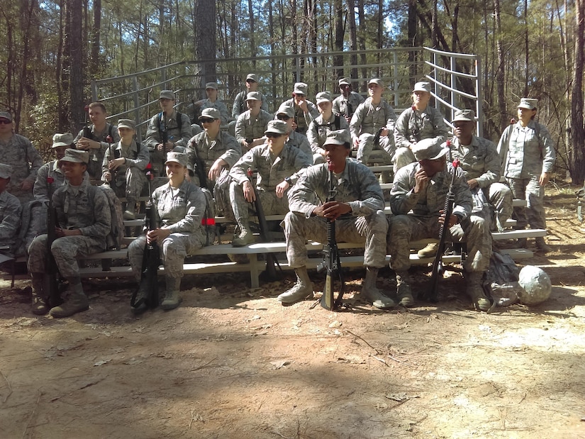 Thirty Airmen from Joint Base Charleston attend warfighter skills training at McCrady Army National Guard Training Center, Eastover, South Carolina March 6-10, 2017. The weeklong course taught Airmen land navigation, combat casualty care, improvised explosive device identification procedures, hand-to-hand combat skills and included numerous team building exercises.
