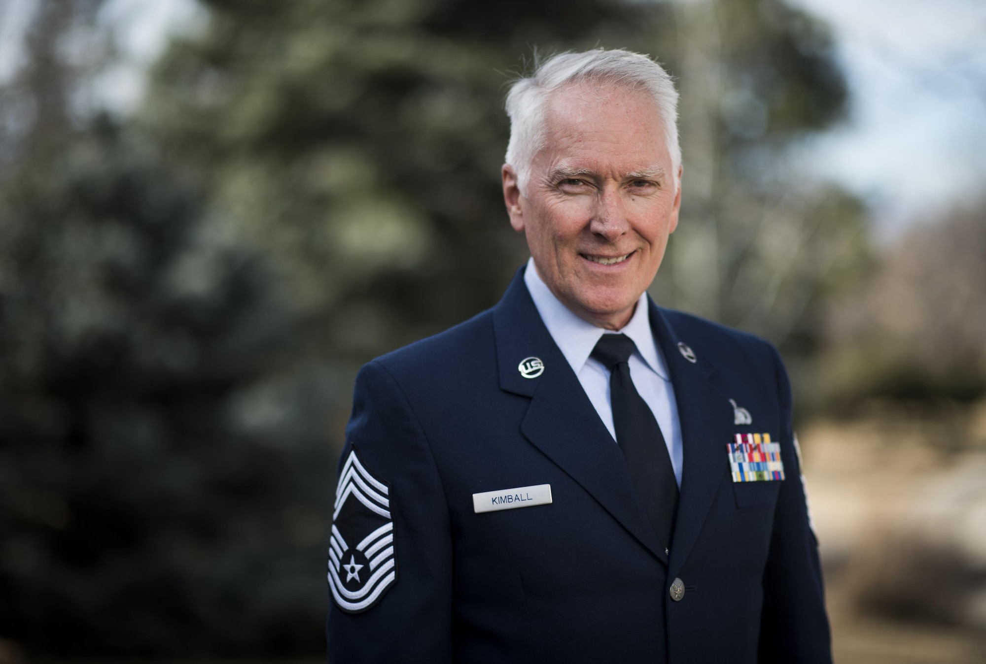 Chief Master Sgt. Tom Kimball retired from the Air Force Feb. 17, 2017 at Buckley Air Force Base, Co. Kimball served more than 24 years in the Air Force. (U.S. Air Force Photo/Tech. Sgt. David Salanitri)