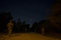 Explosive ordinance disposal Air Commandos with the 1st Special Operations Civil Engineer Squadron conduct explosive ordnance cache training at Eglin Range, Fla., March 9, 2017. During the training, EOD Airmen cleared more than a mile of roadways and disabled simulated caches of explosive ordnance. Explosive ordnance cache training is conducted quarterly to ensure EOD Air Commandos are ready to execute operations. (U.S. Air Force photo by Airman 1st Class Joseph Pick)