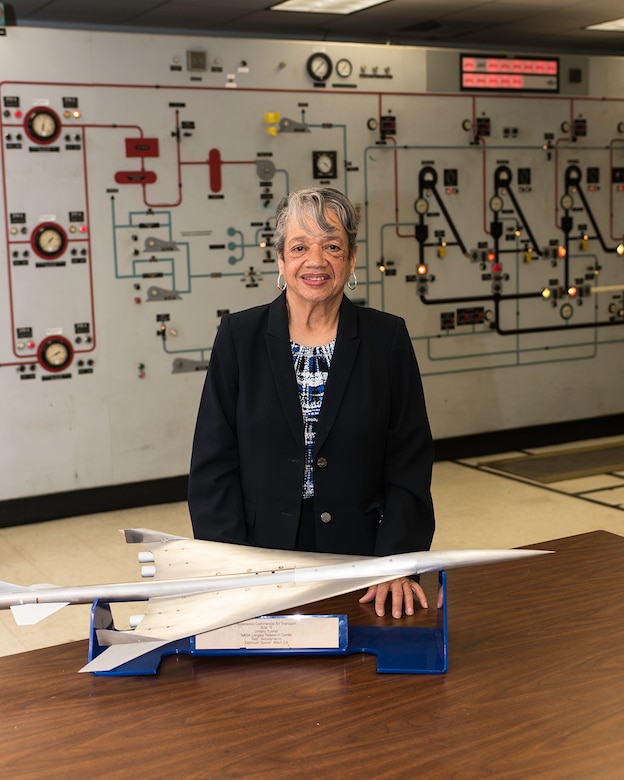 Dr. Christine Darden, retired NASA aerospace engineer, stands in the control room of NASA’s Supersonic Wind tunnel at the NASA Langley Research Center, Hampton, Va., March 1, 2017. Darden was responsible for developing the mitigation of the sonic boom. (U.S. Air Force photo/Bobbie Moore).